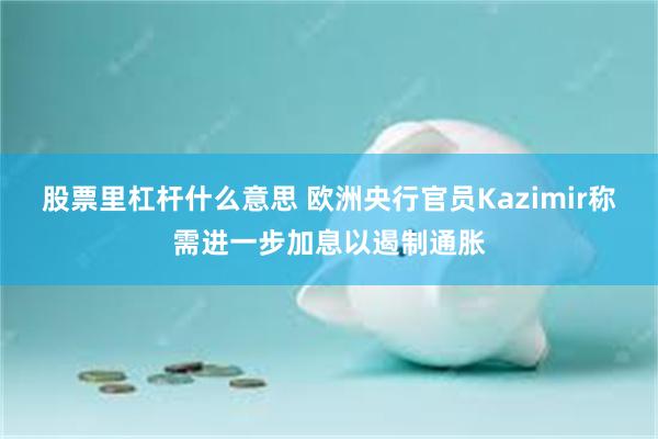 股票里杠杆什么意思 欧洲央行官员Kazimir称需进一步加息以遏制通胀