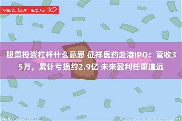 股票投资杠杆什么意思 征祥医药赴港IPO：营收35万，累计亏损约2.9亿 未来盈利任重道远