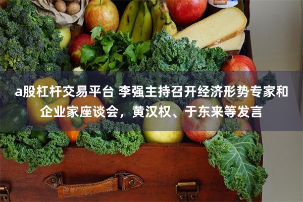 a股杠杆交易平台 李强主持召开经济形势专家和企业家座谈会，黄汉权、于东来等发言
