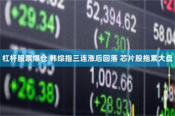 杠杆股票爆仓 韩综指三连涨后回落 芯片股拖累大盘