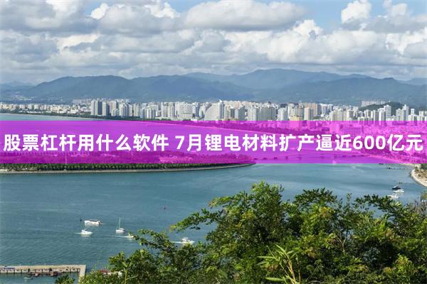 股票杠杆用什么软件 7月锂电材料扩产逼近600亿元