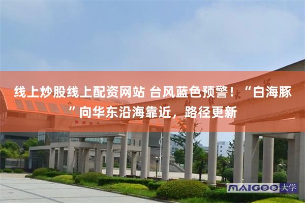 线上炒股线上配资网站 台风蓝色预警！“白海豚”向华东沿海靠近，路径更新