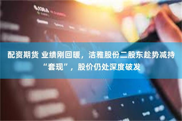 配资期货 业绩刚回暖，洁雅股份二股东趁势减持“套现”，股价仍处深度破发