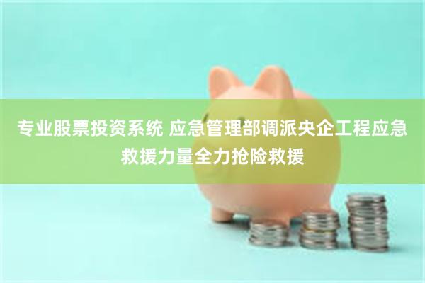 专业股票投资系统 应急管理部调派央企工程应急救援力量全力抢险救援