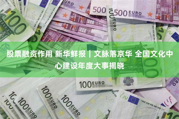 股票融资作用 新华鲜报｜文脉落京华 全国文化中心建设年度大事揭晓