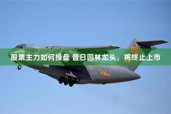 股票主力如何操盘 昔日园林龙头，将终止上市