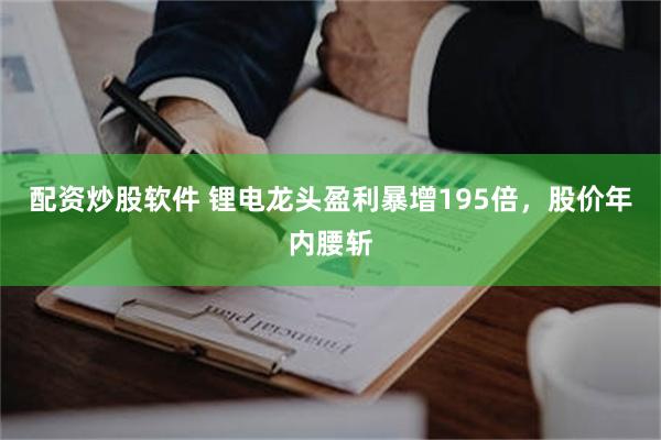 配资炒股软件 锂电龙头盈利暴增195倍，股价年内腰斩