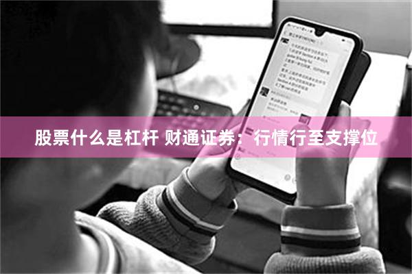 股票什么是杠杆 财通证券：行情行至支撑位