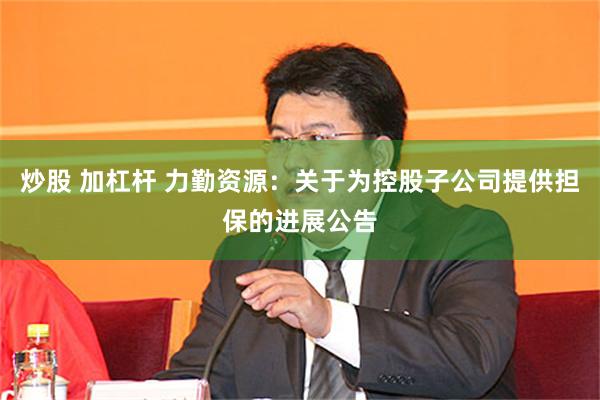 炒股 加杠杆 力勤资源：关于为控股子公司提供担保的进展公告